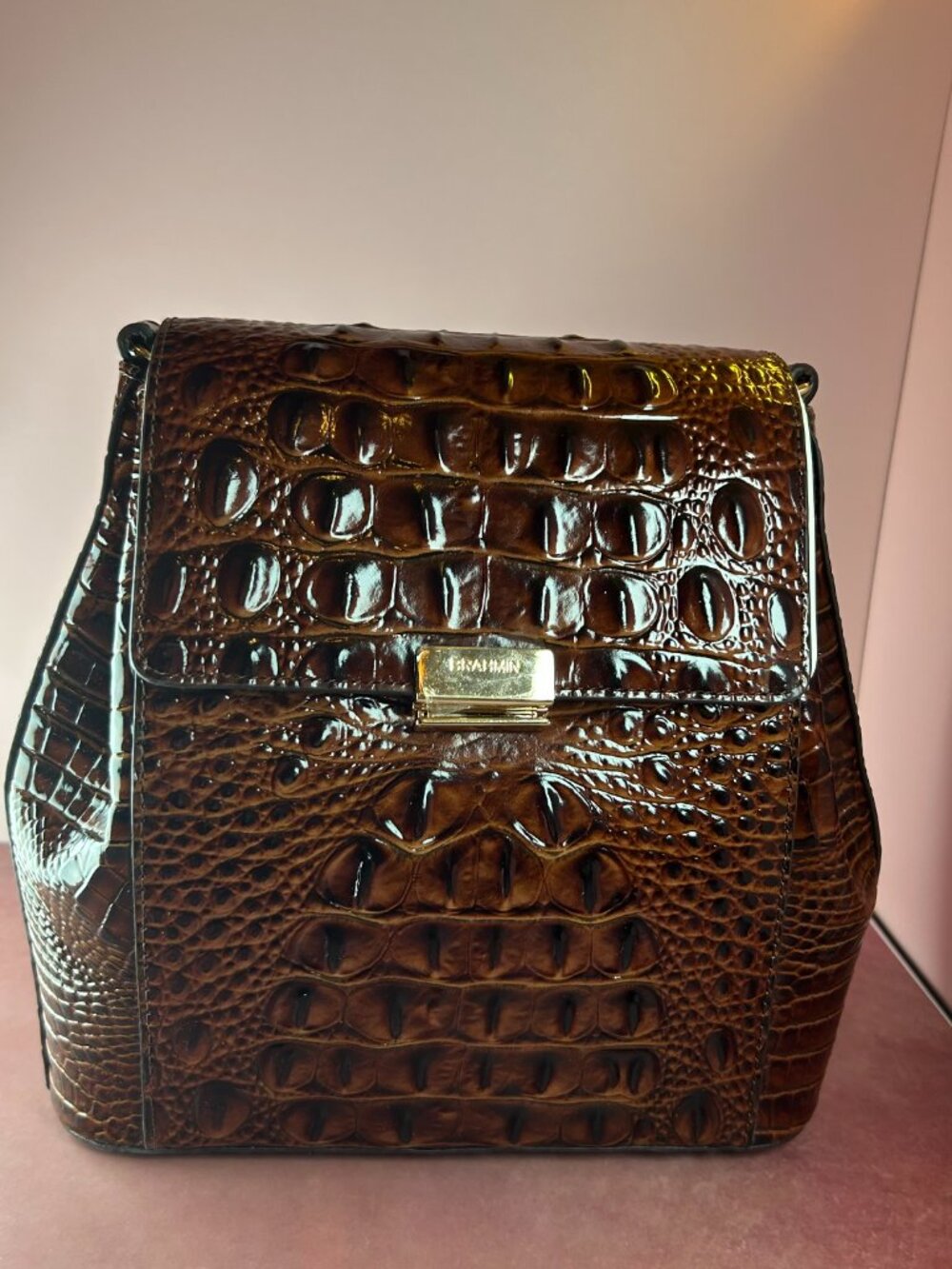BRAHMIN MARGO CROCODILE-EMBOSSED CROSSBODY BAG - Picture 3 of 12